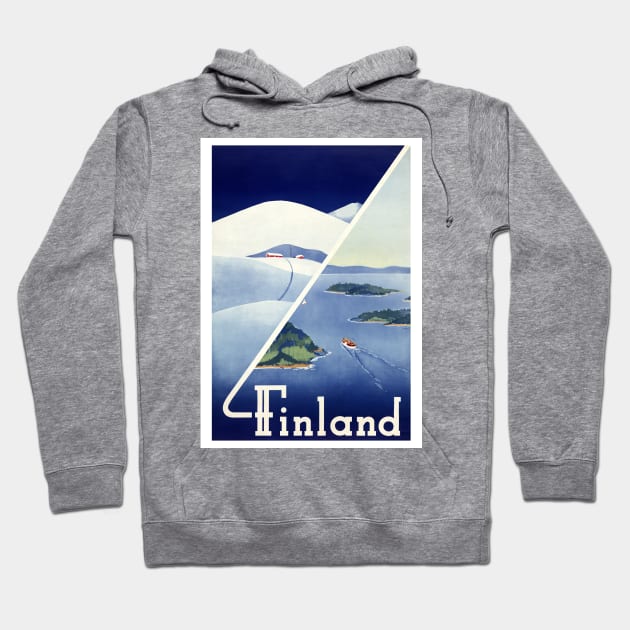 Vintage Travel Poster Finland Hoodie by vintagetreasure